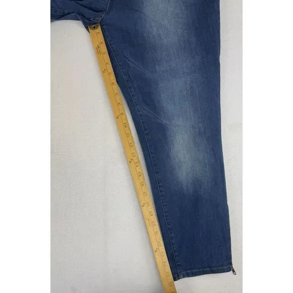 Boo Radley Ankle Jeans Zipper Pockets Moto Grunge Emo Goth Womens Size 16 - Picture 2 of 12